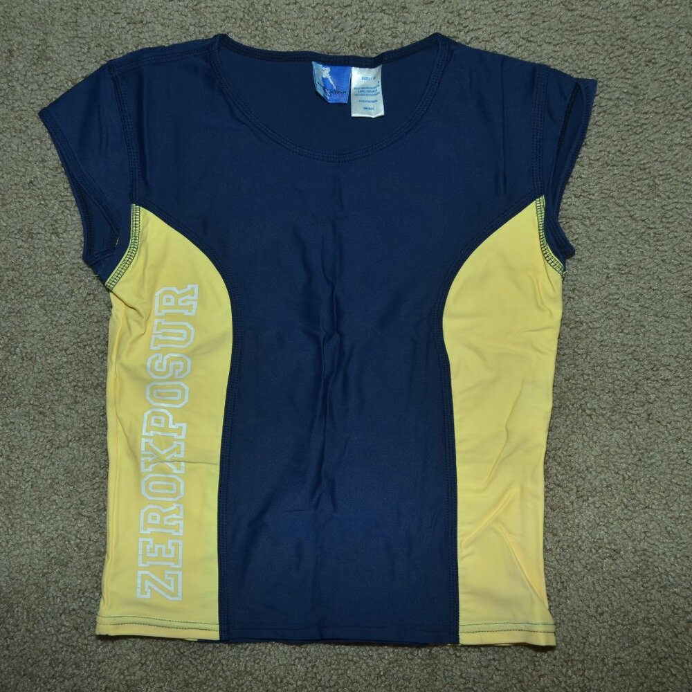 blue and yellow rashguard